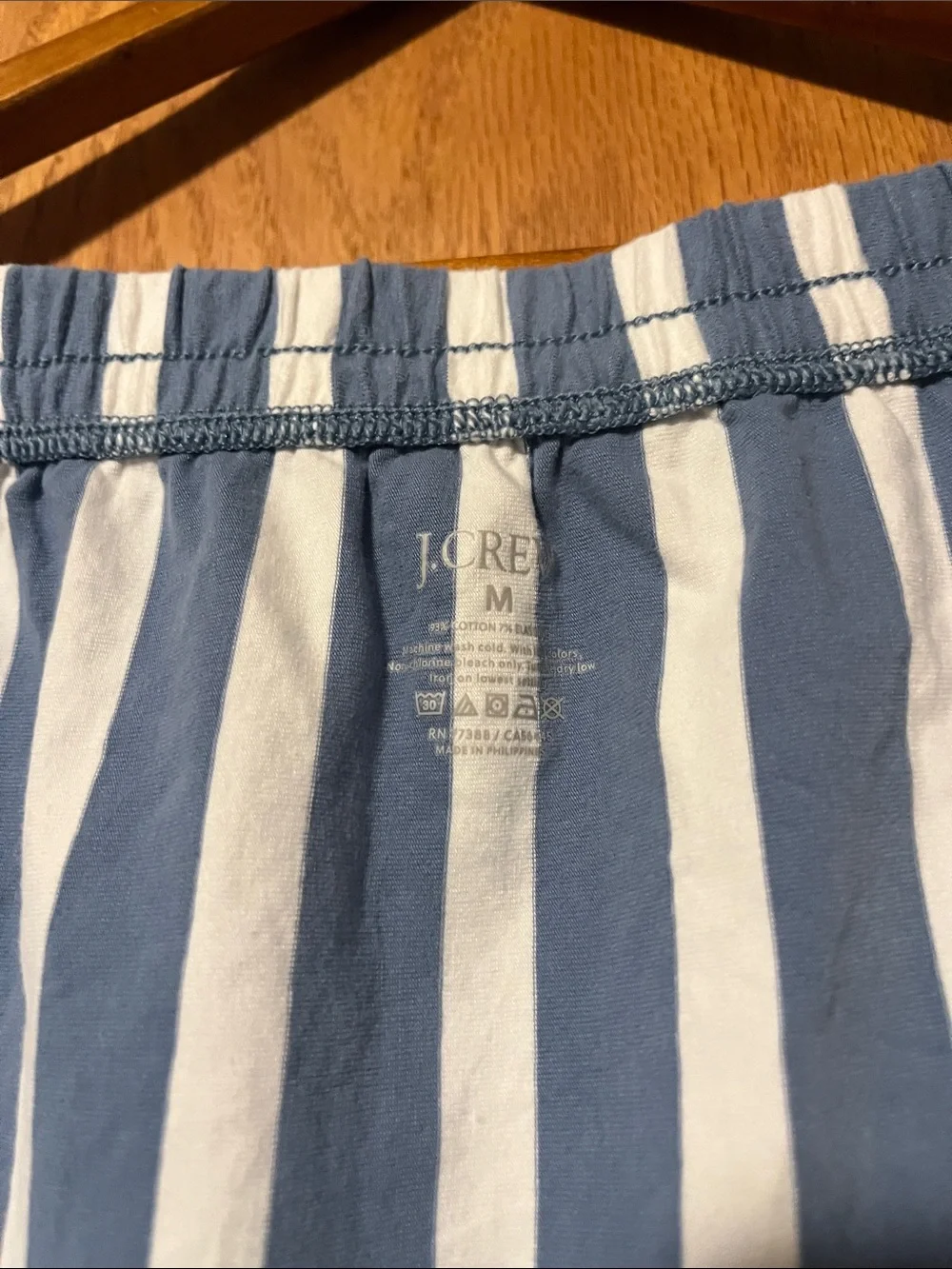 J. Crew Blue and White Vertical Stripe Cotton Boxers
